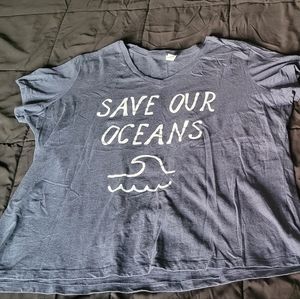 Women's Save Our Oceans graphic tee shirt 3XL novelty summer